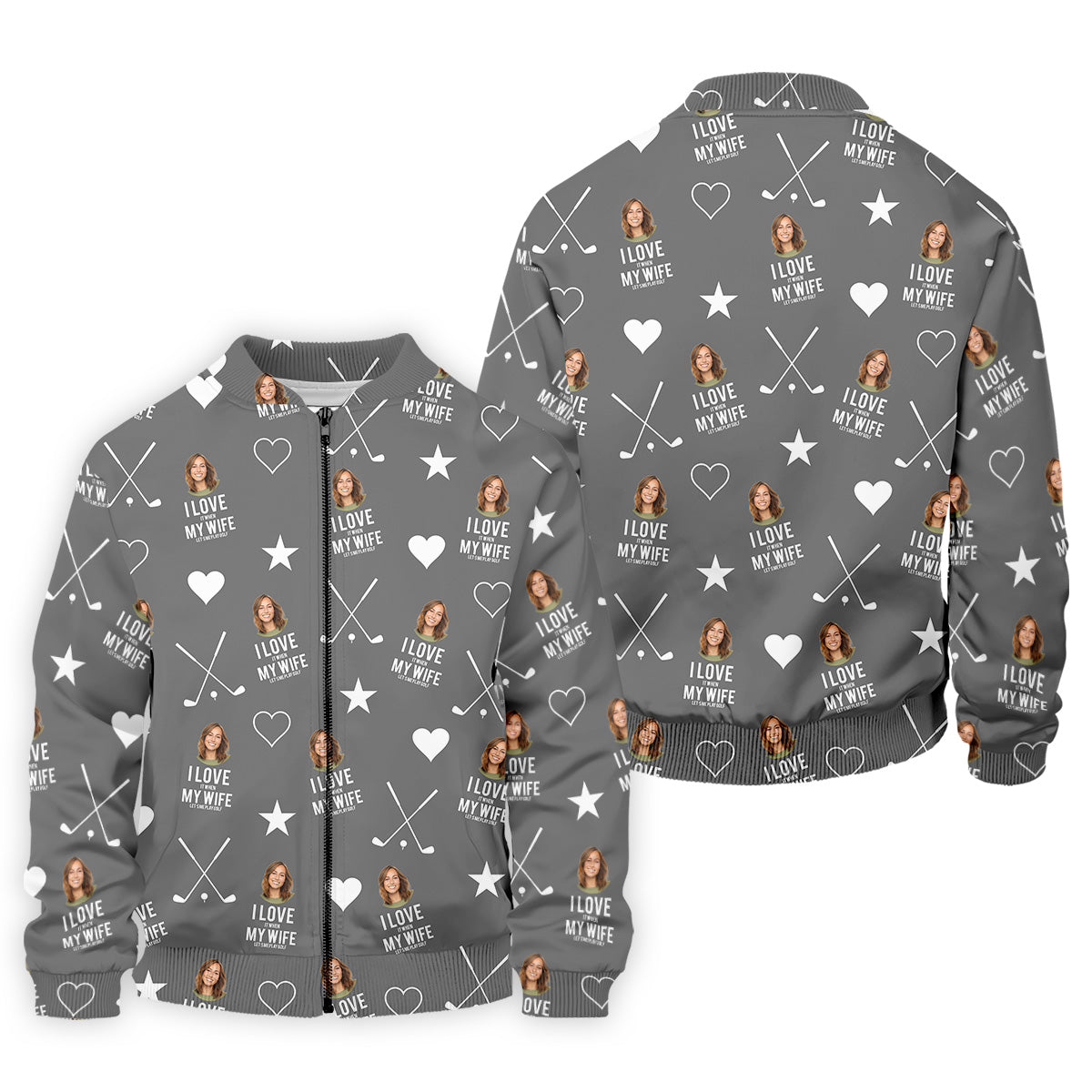 I Love It When My Wife Let's Me Play Golf Grey Fun Golf Shirts For Men, Polo ShirtFor Men
