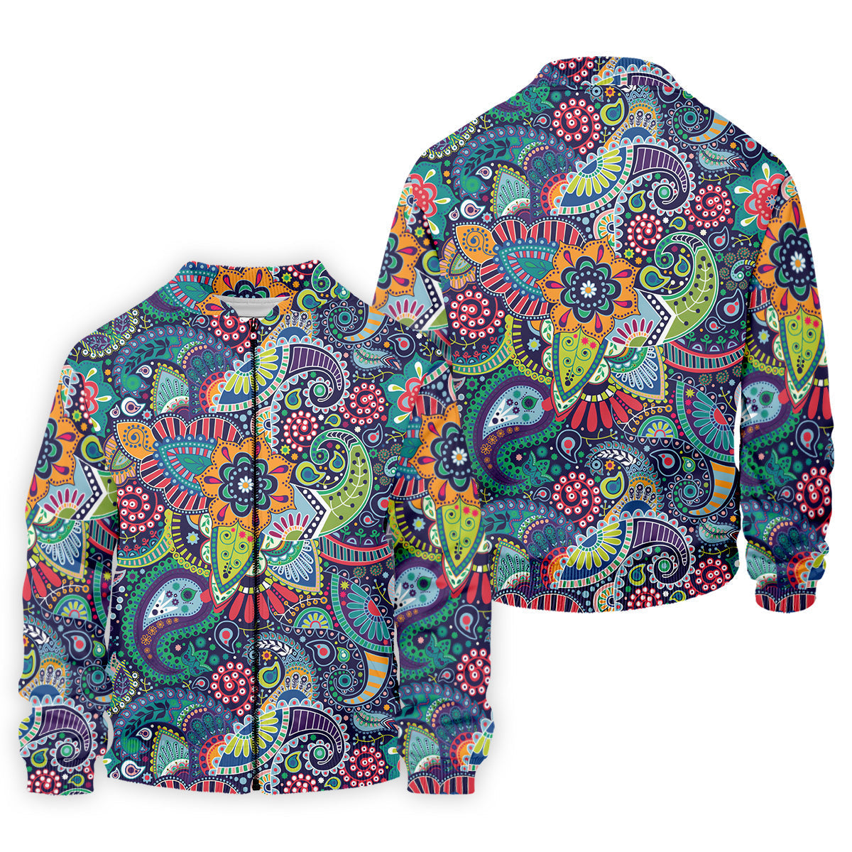 Colorful Paisley Men Polo, Mens Paisley Shirts, Mens Golf Polo Shirt Golf Gift For Men