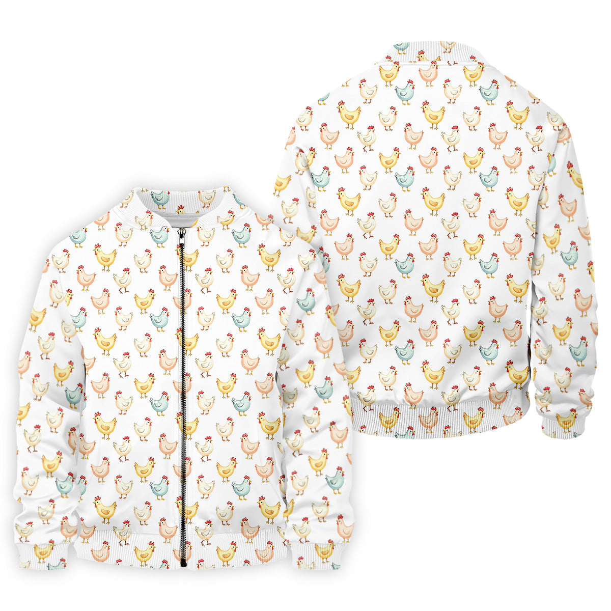 Chicken Rooster White Golf Tops For Men, Gift For Chicken Lover, Fun Golf Shirts For Men, Golfing Apparel