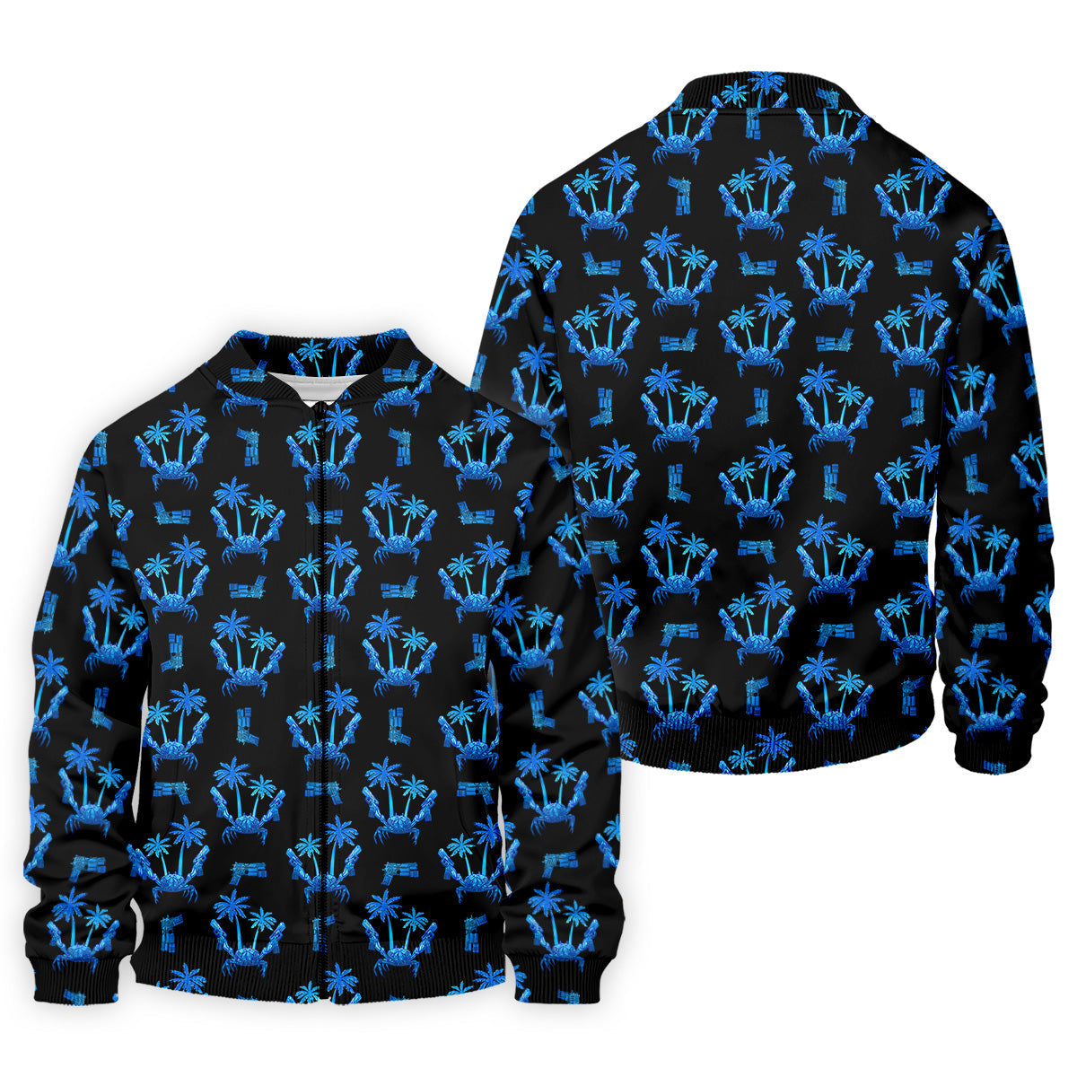 The Blue Crab Tropical Golf Shirts, Black Golf Shirt, Golf Gift For Men, Golf Shirts For Men