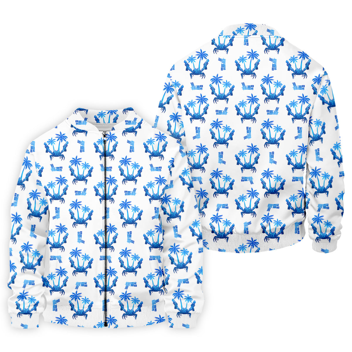 The Blue Crab Tropical Golf Shirts, Golf Gift For Men, Golf Shirts For Men, Golfing Apparel