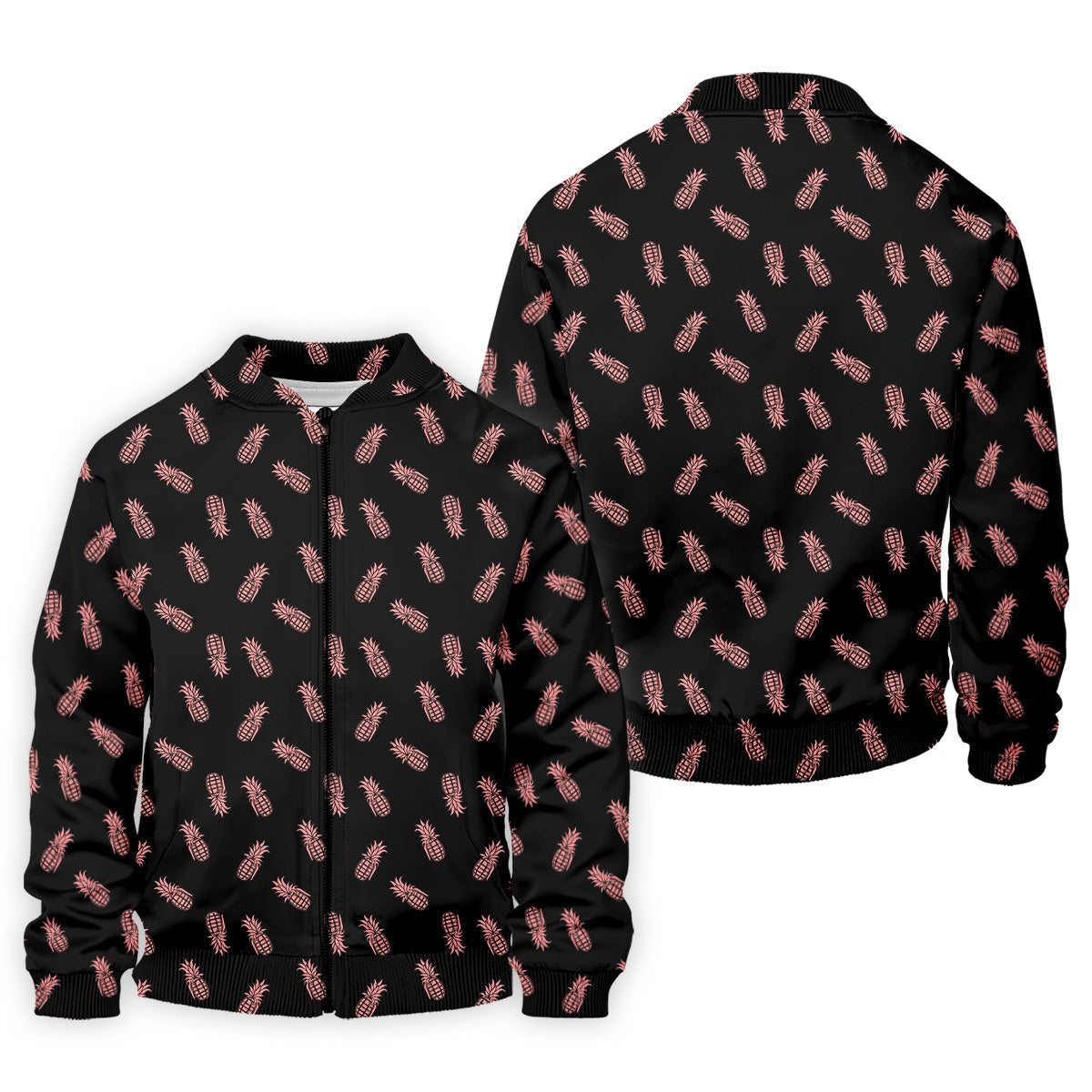 Pineapple Grenade Black And Pink Golf Tops For Men, Men Polo, Golf Gift For Men