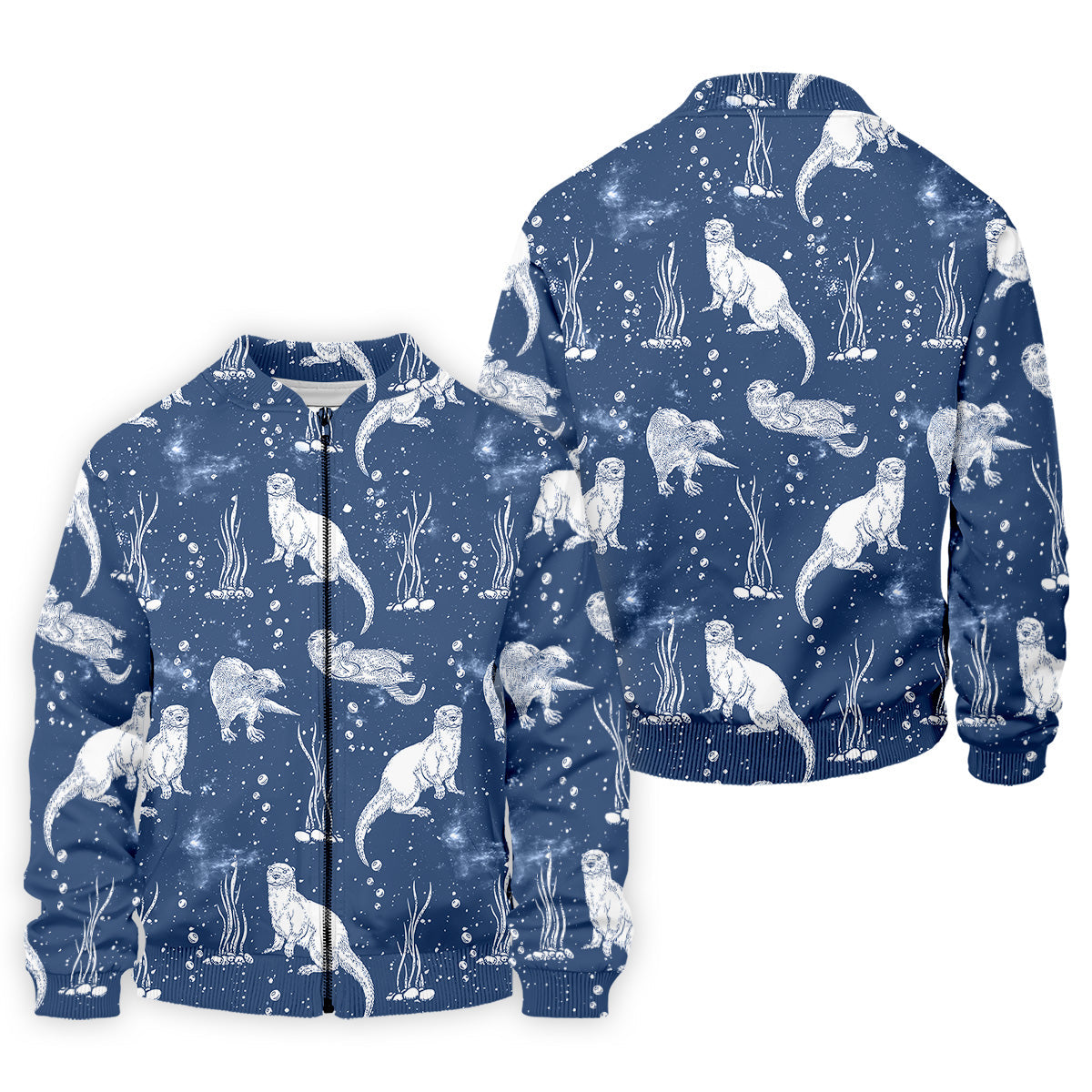 Adorable Otter Ocean Vibe Tropical Golf Shirts, Men's Funny Golf Shirts, Gift For Animal Lovers