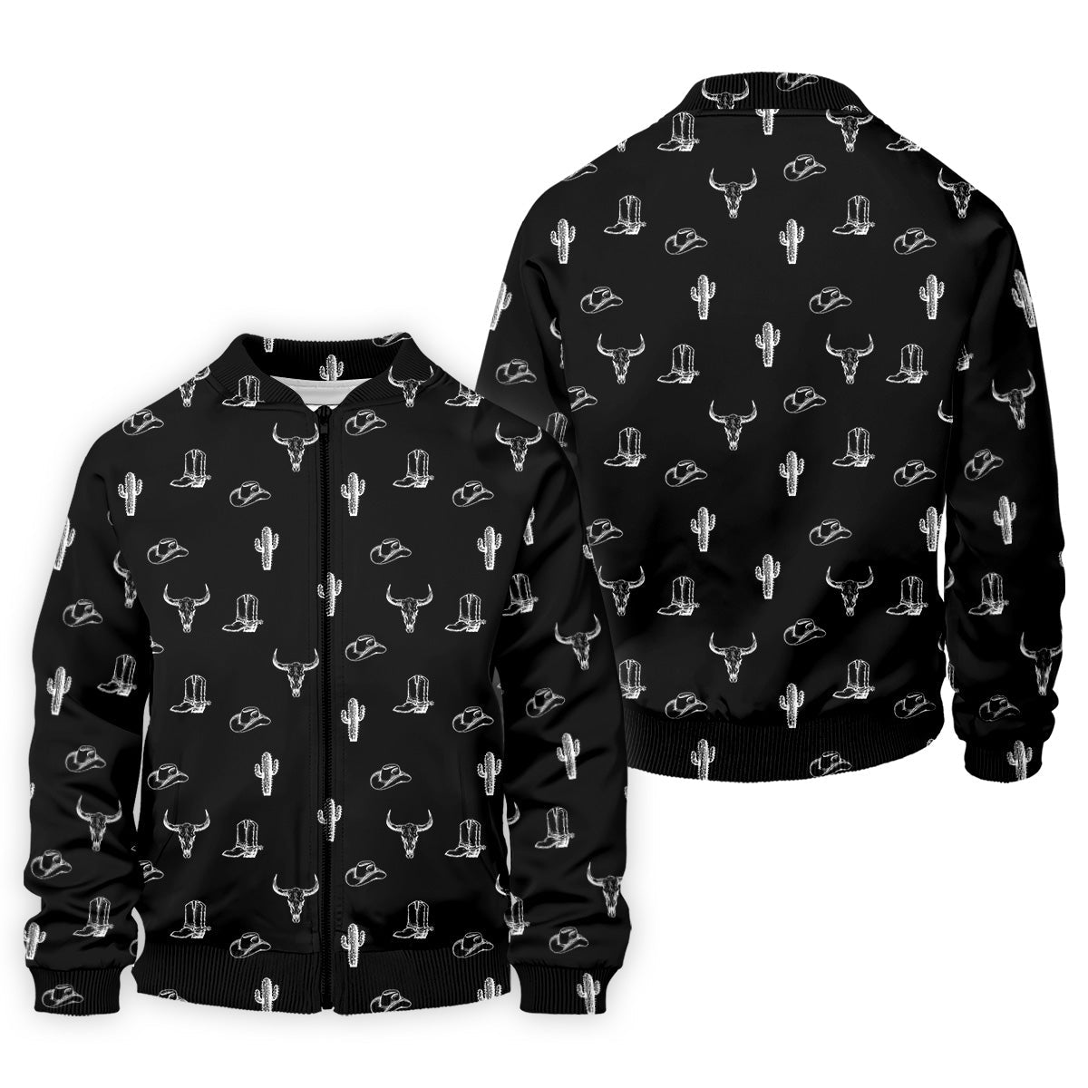 Wild West Cactus Black Western Golf Shirt, Golf Tops For Men, Polo Shirtor Men, Golfing Apparel