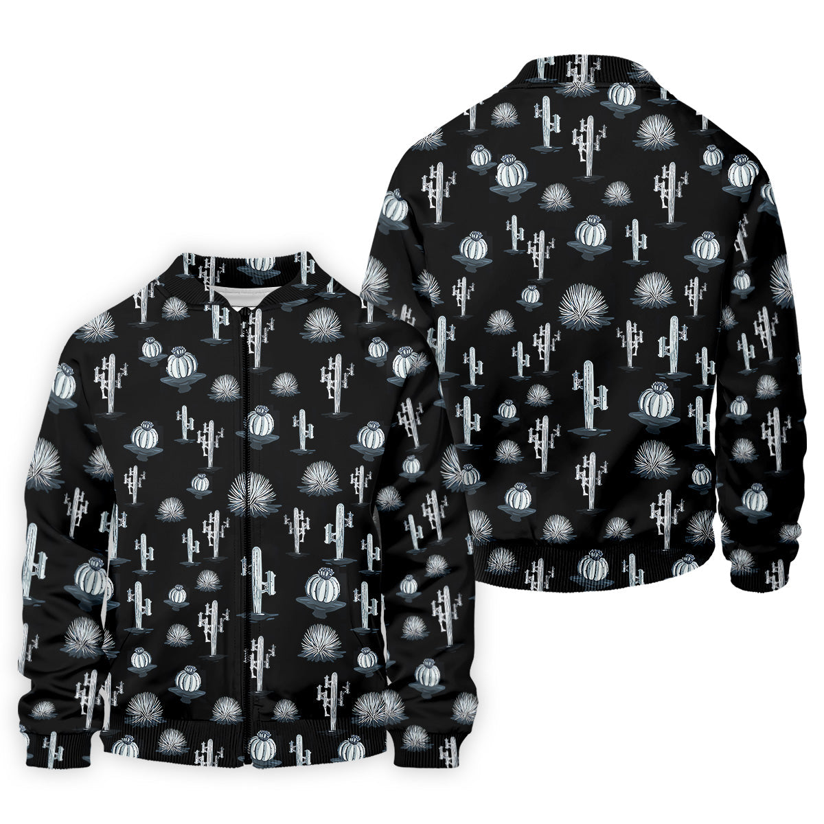 Desert Cactus Black And White Golf Tops For Men, Golf Gift For Men, Golf Shirts For Men