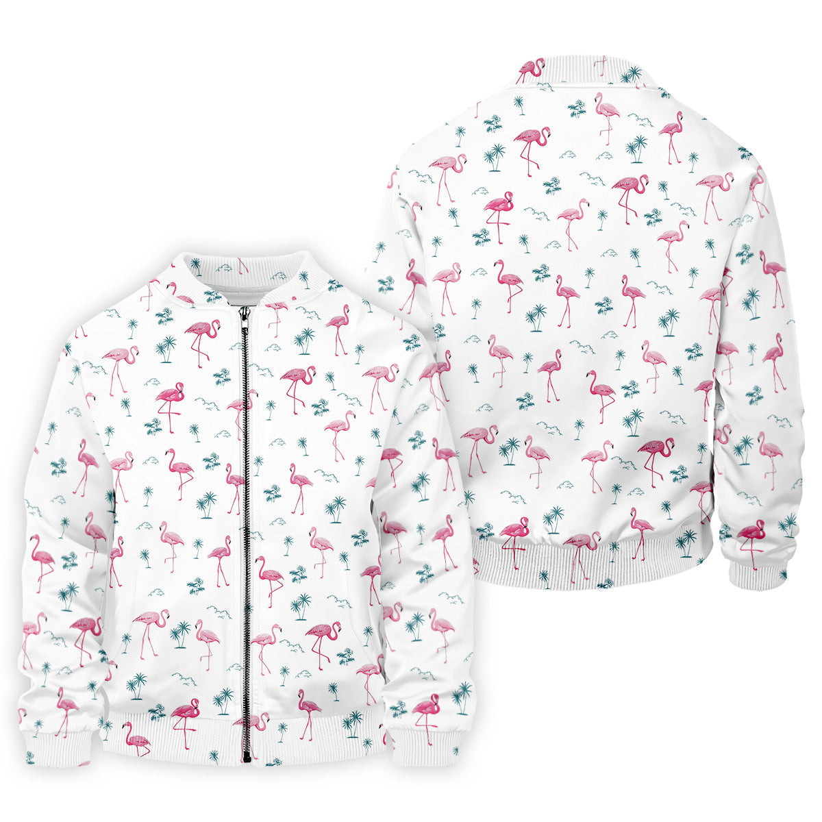 Flamingo Tropical White Polo Shirt, Summer Polo Shirt Unique Gift For Golfer