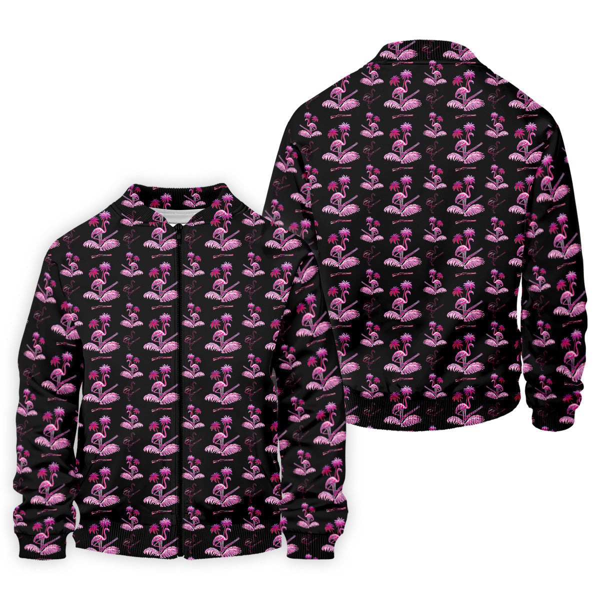 Flamingo Tropical Pink And Black Golf Tops For Men, Golf Gift For Men, Golf Shirts For Men
