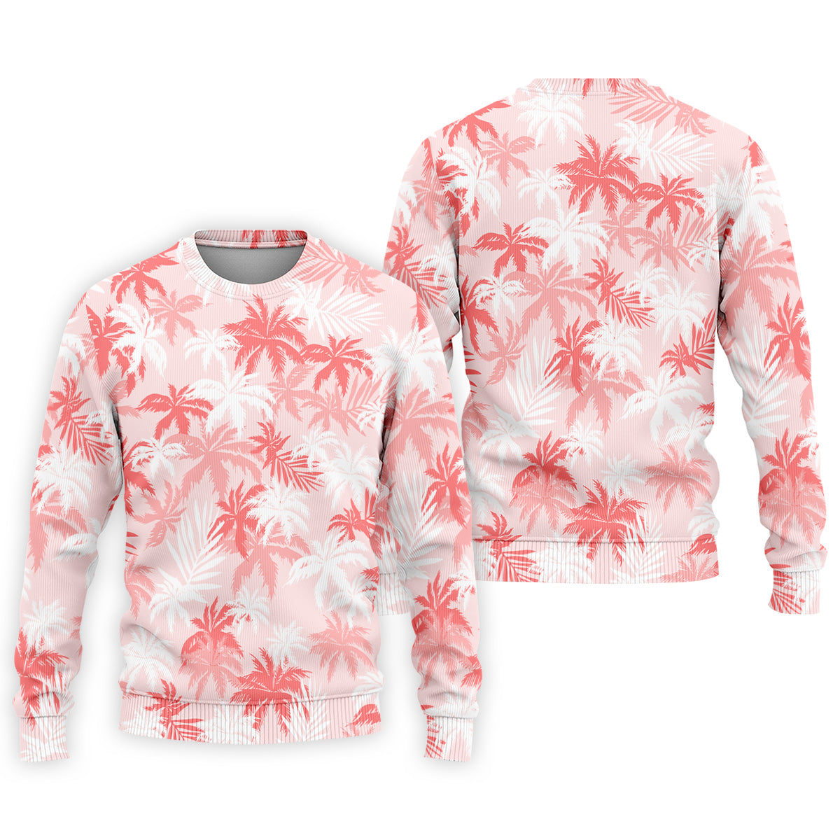 Palm Leaves Print Tropical Pink Golf Tops For Men, Hawaiian Golf Shirts, Polo ShirtFor Men