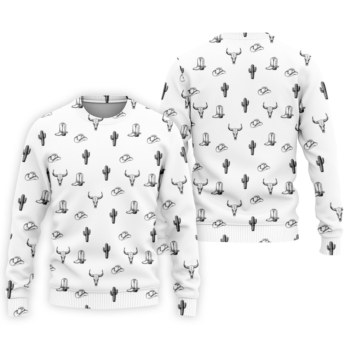 Wild West Cactus White Western Golf Shirt, Golf Tops For Men, Polo Shirtor Men, Golfing Apparel