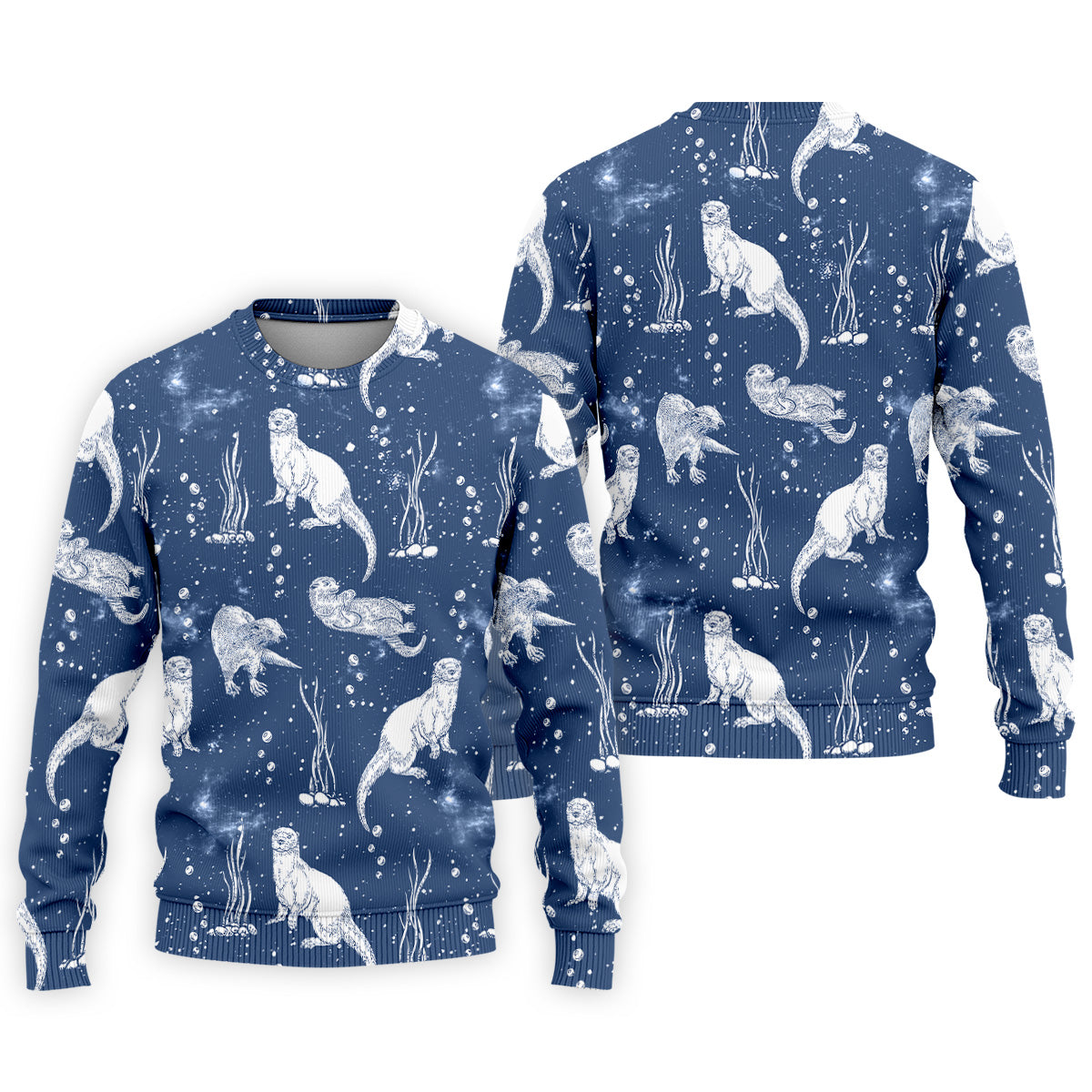 Adorable Otter Ocean Vibe Tropical Golf Shirts, Men's Funny Golf Shirts, Gift For Animal Lovers