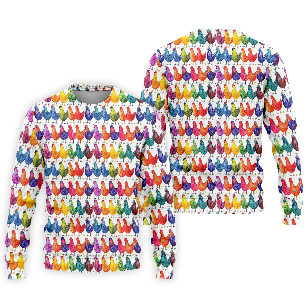 Whimsical Chicken Colorful Golf Shirt, Cute Golf Outfit, Polo ShirtFor Men, Golfing Apparel