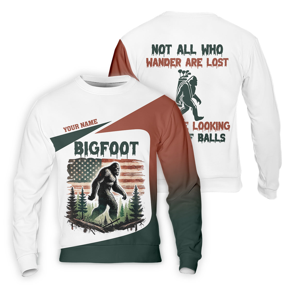 Not All Who Wander Are Lost Bigfoot Golf Shirt, Men's Patriotic Golf Shirts, Polo ShirtFor Men