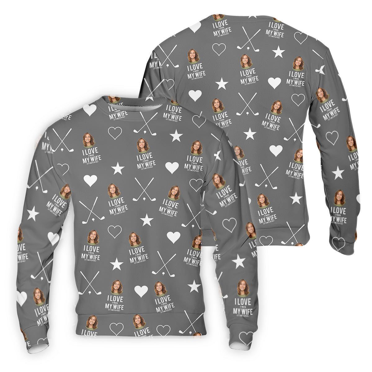 I Love It When My Wife Let's Me Play Golf Grey Fun Golf Shirts For Men, Polo ShirtFor Men