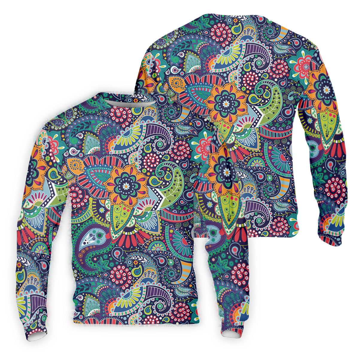 Colorful Paisley Men Polo, Mens Paisley Shirts, Mens Golf Polo Shirt Golf Gift For Men