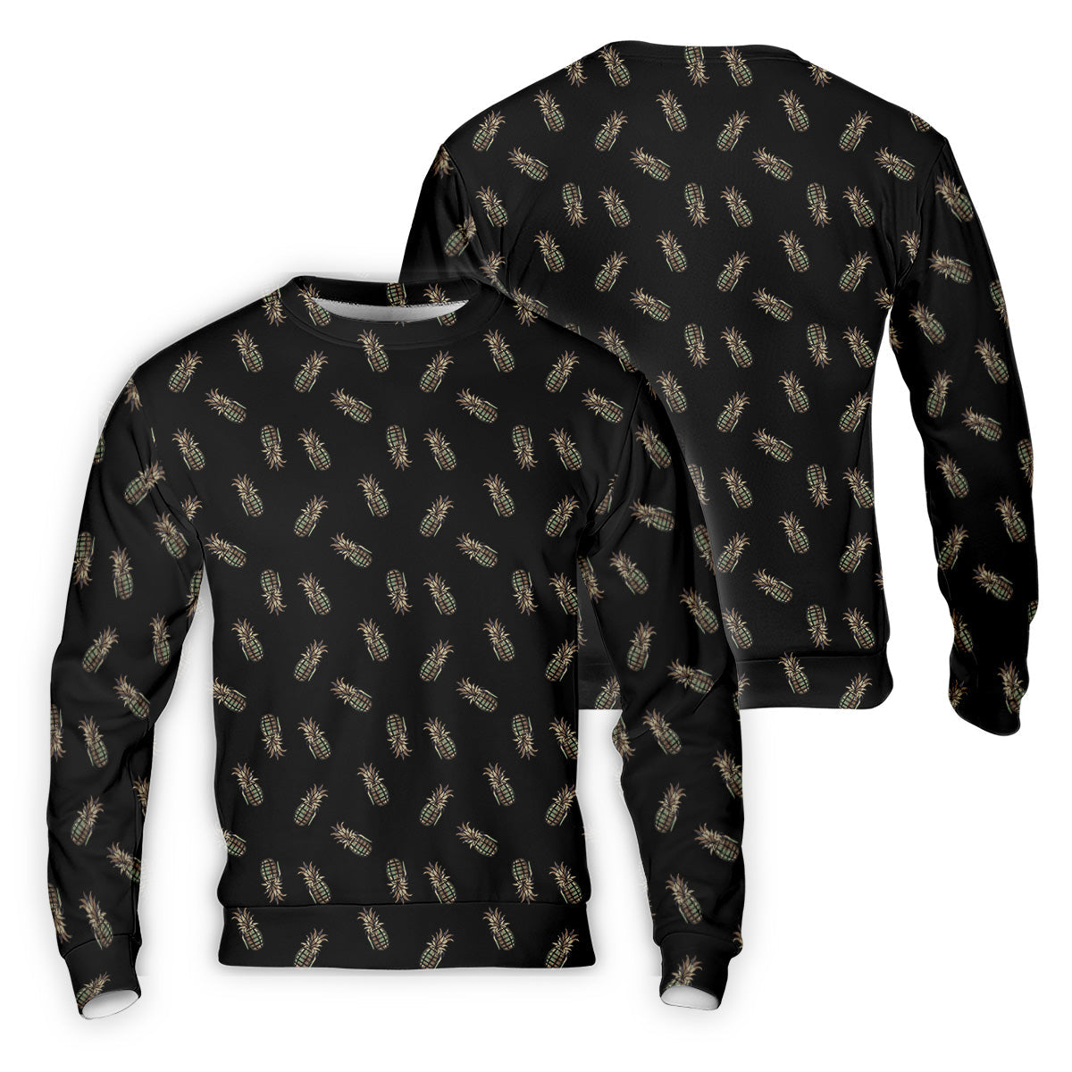 Pineapple Grenade Black Grey Golf Tops For Men, Men Polo, Golf Gift For Men, Golfing Apparel
