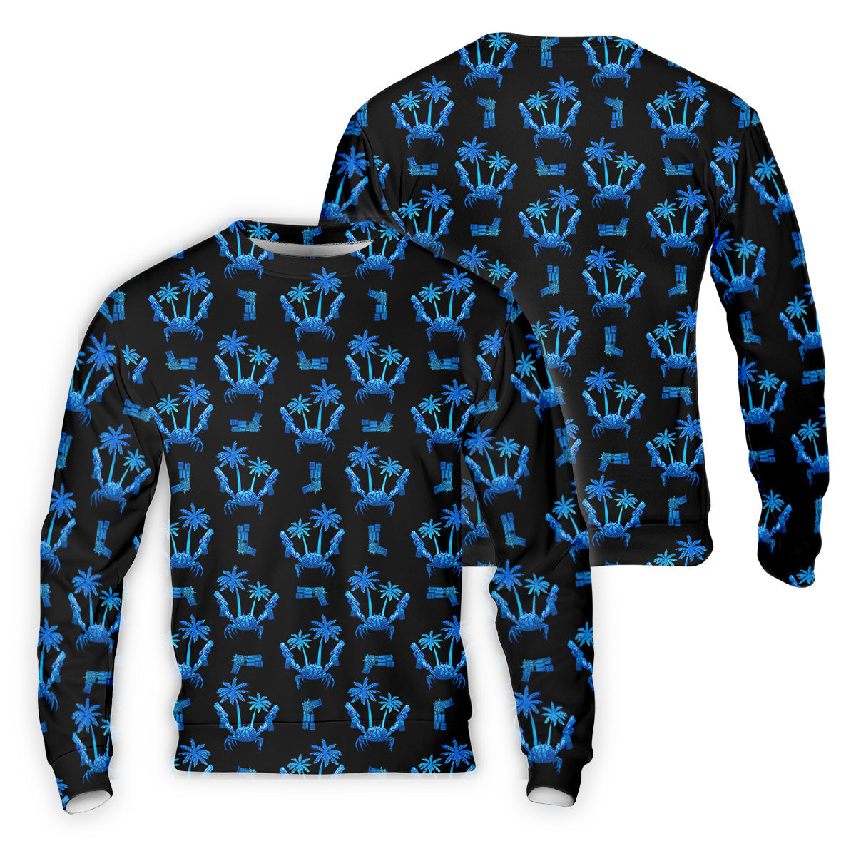 The Blue Crab Tropical Golf Shirts, Black Golf Shirt, Golf Gift For Men, Golf Shirts For Men