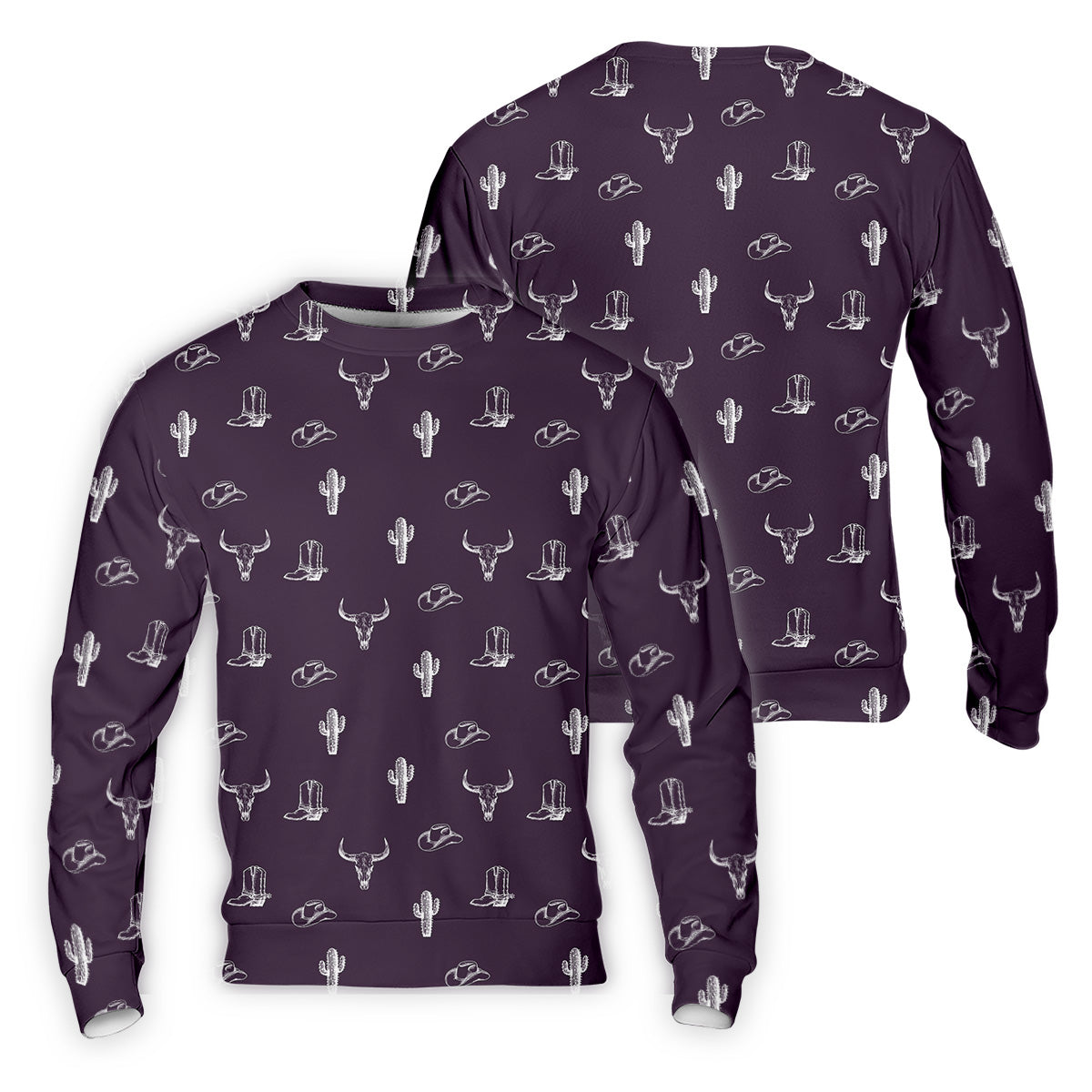Wild West Cactus Purple Western Golf Shirt, Golf Tops For Men, Polo Shirtor Men, Golfing Apparel