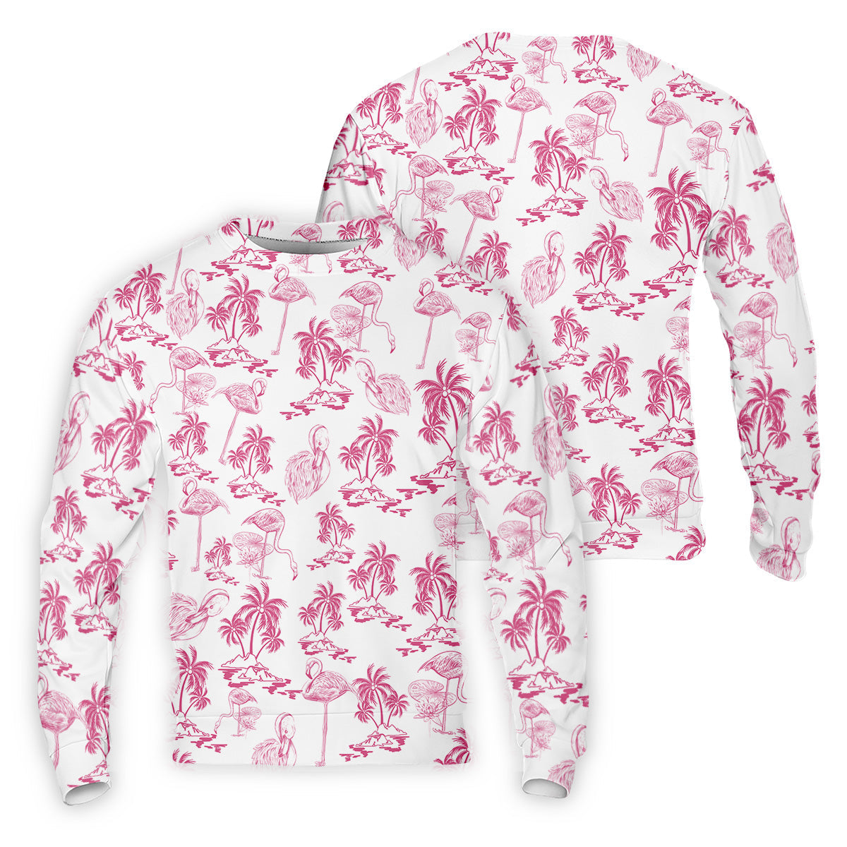White And Pink Flamingo Tropical Men Polo, Polo ShirtFor Men, Golf Gift For Men, Golfing Apparel