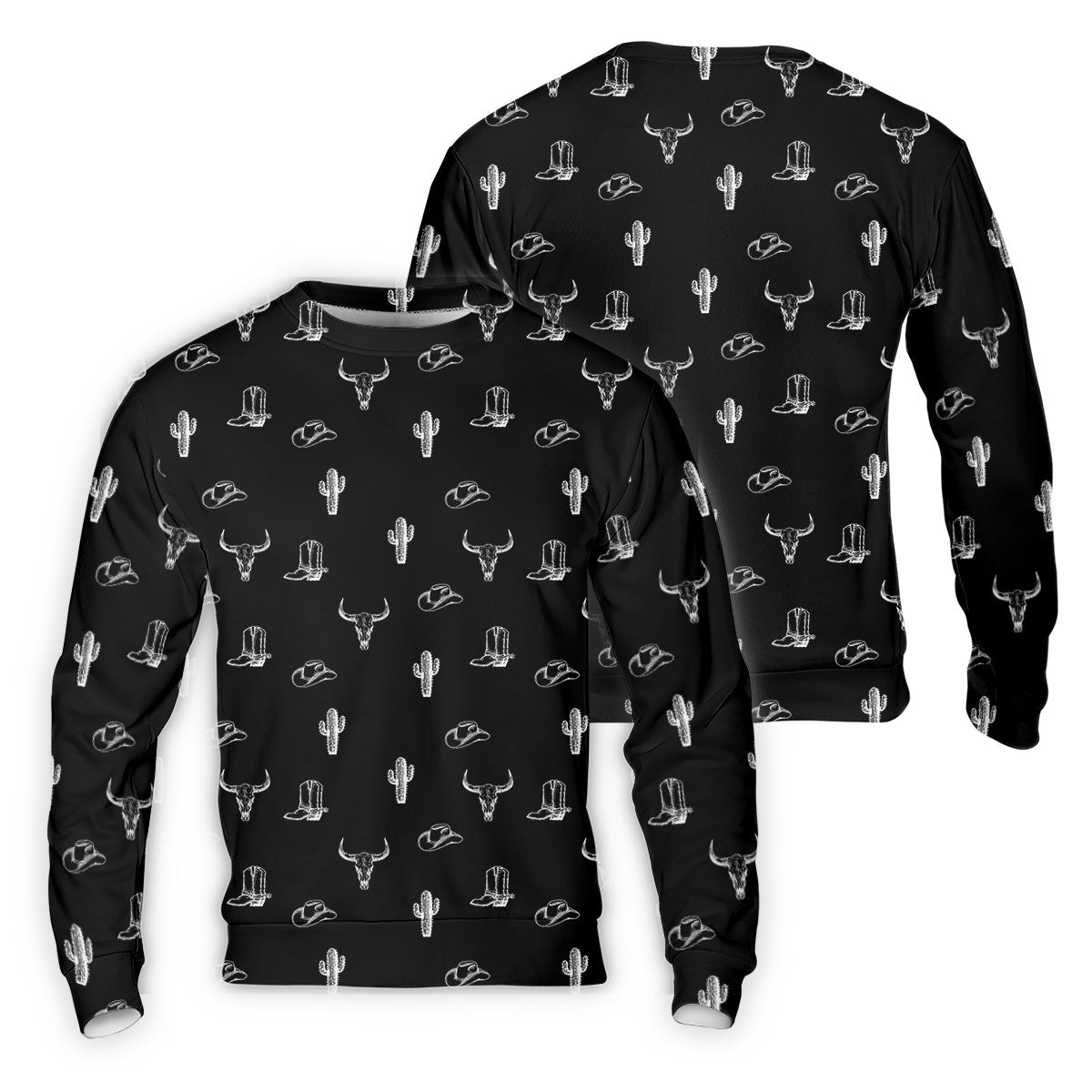 Wild West Cactus Black Western Golf Shirt, Golf Tops For Men, Polo Shirtor Men, Golfing Apparel