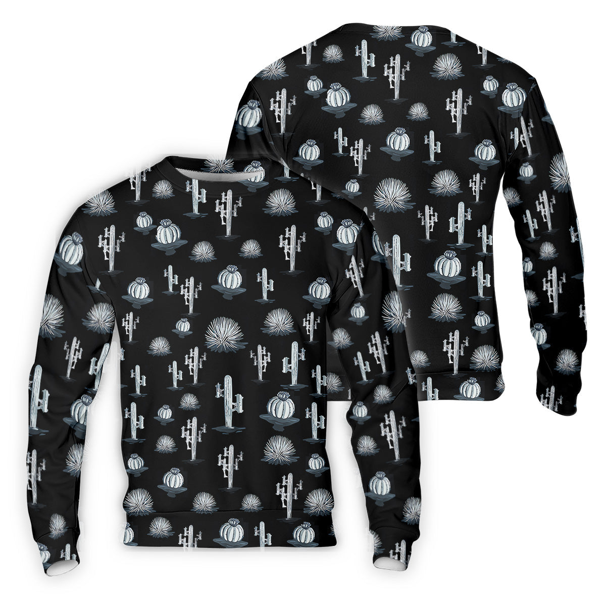 Desert Cactus Black And White Golf Tops For Men, Golf Gift For Men, Golf Shirts For Men
