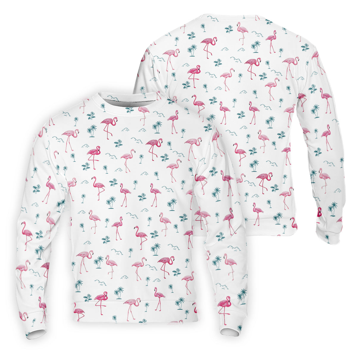 Flamingo Tropical White Polo Shirt, Summer Polo Shirt Unique Gift For Golfer