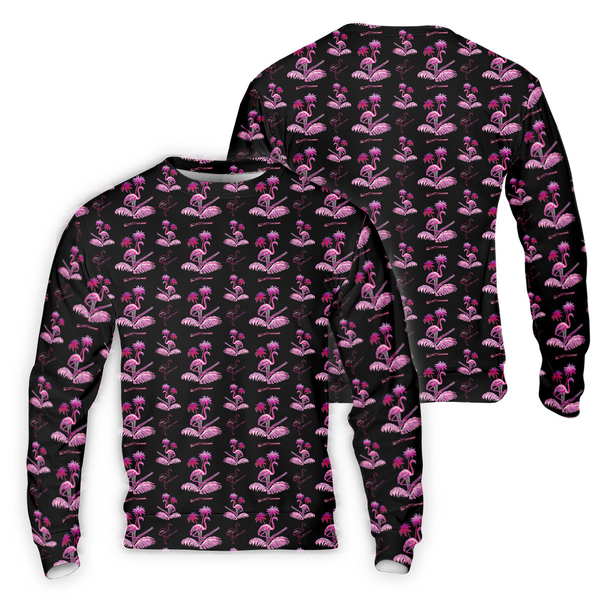 Flamingo Tropical Pink And Black Golf Tops For Men, Golf Gift For Men, Golf Shirts For Men