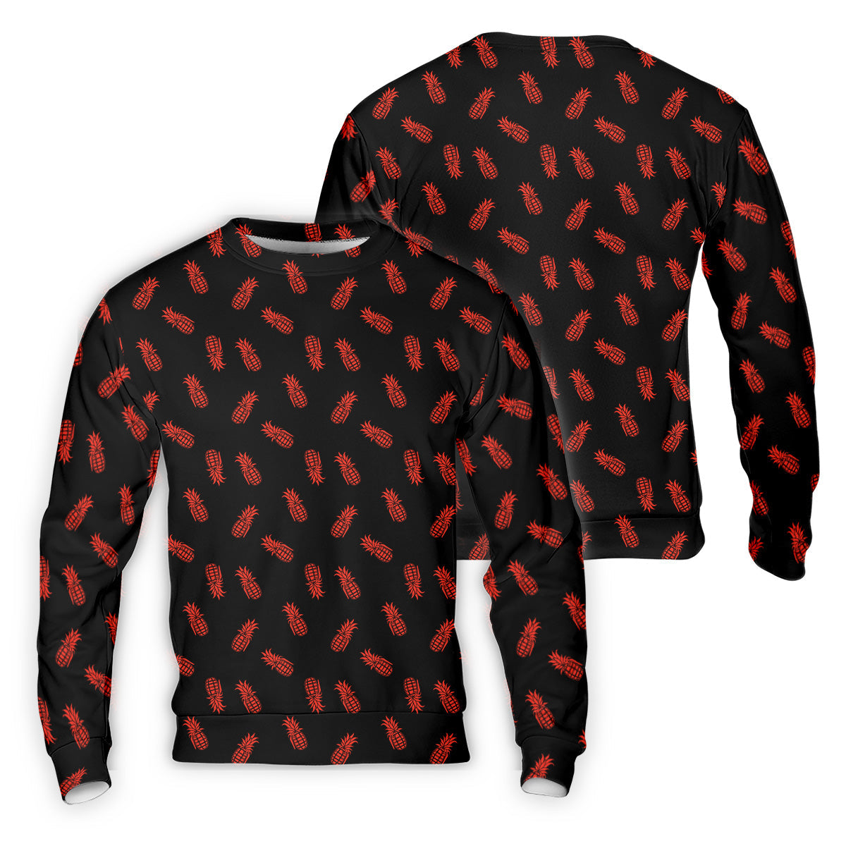 Pineapple Grenade Black And Red Golf Tops For Men, Men Polo, Golf Gift For Men