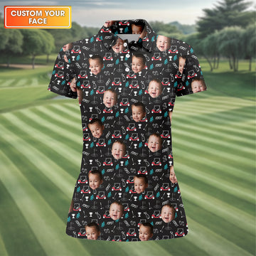 Custom Shirt With Kids Photo, Funny Golf Polo ShirtWomen Golf Shirt, Ladies Golf Shirt