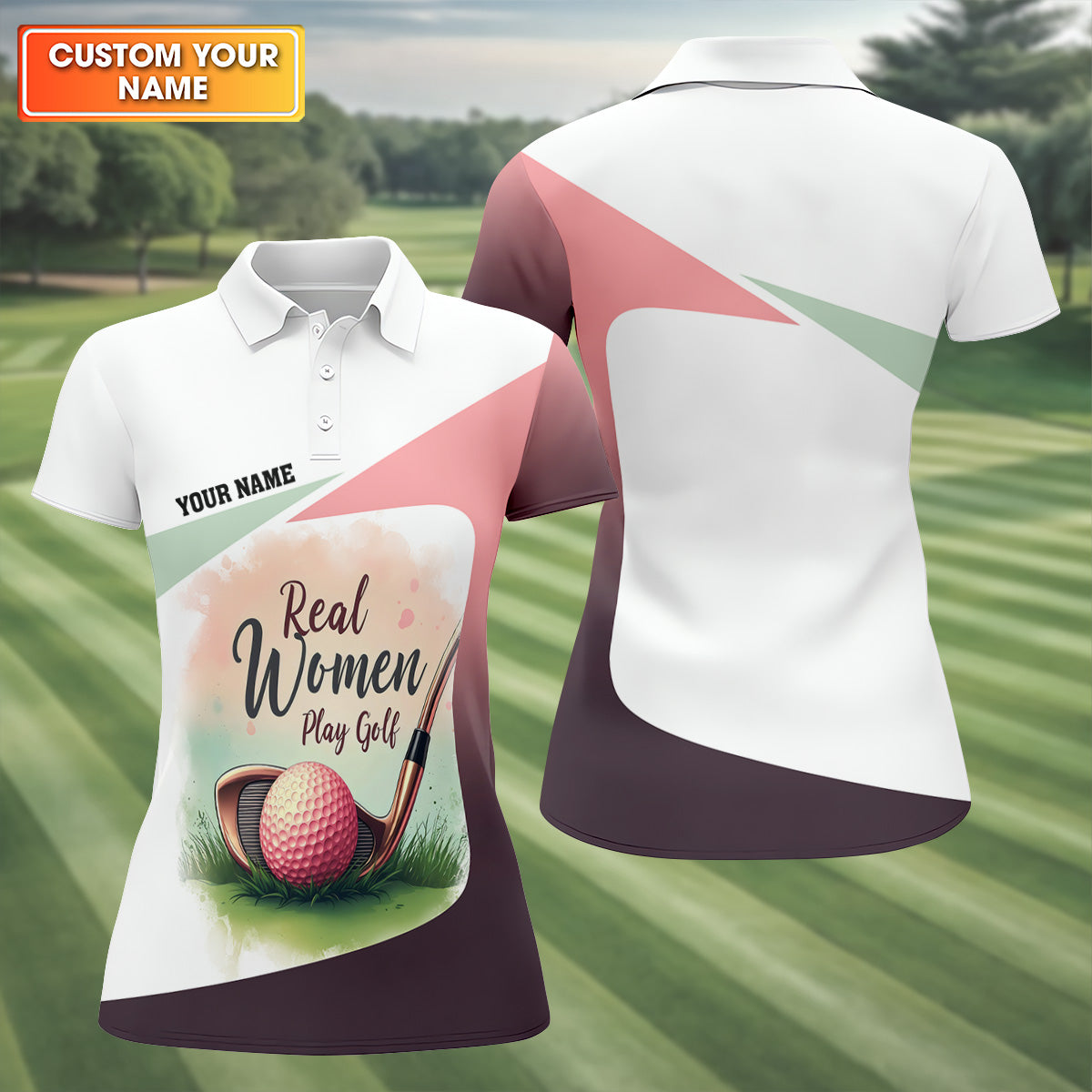 Real Women Play Golf Women Golf Top, Ladies Sleeveless Polo, Cool Golf Gift, Golfing Apparel