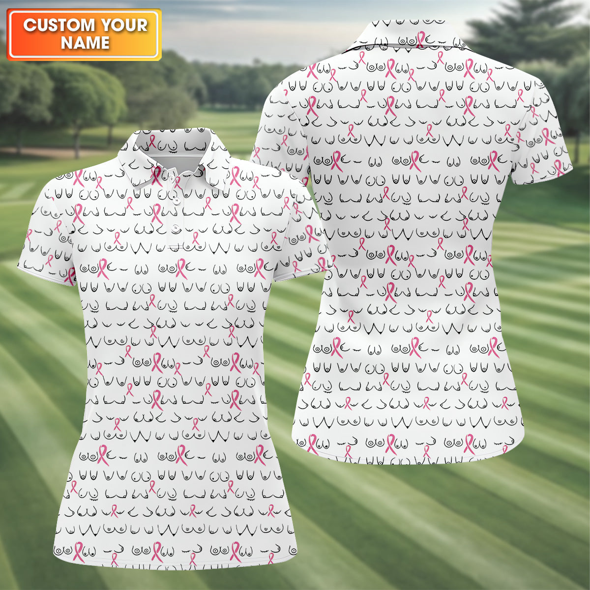 Breast Cancer Golf Shirt, Ladies Golf Shirt, Ladies Sleeveless Golf Shirts, Womens Golf Shirts