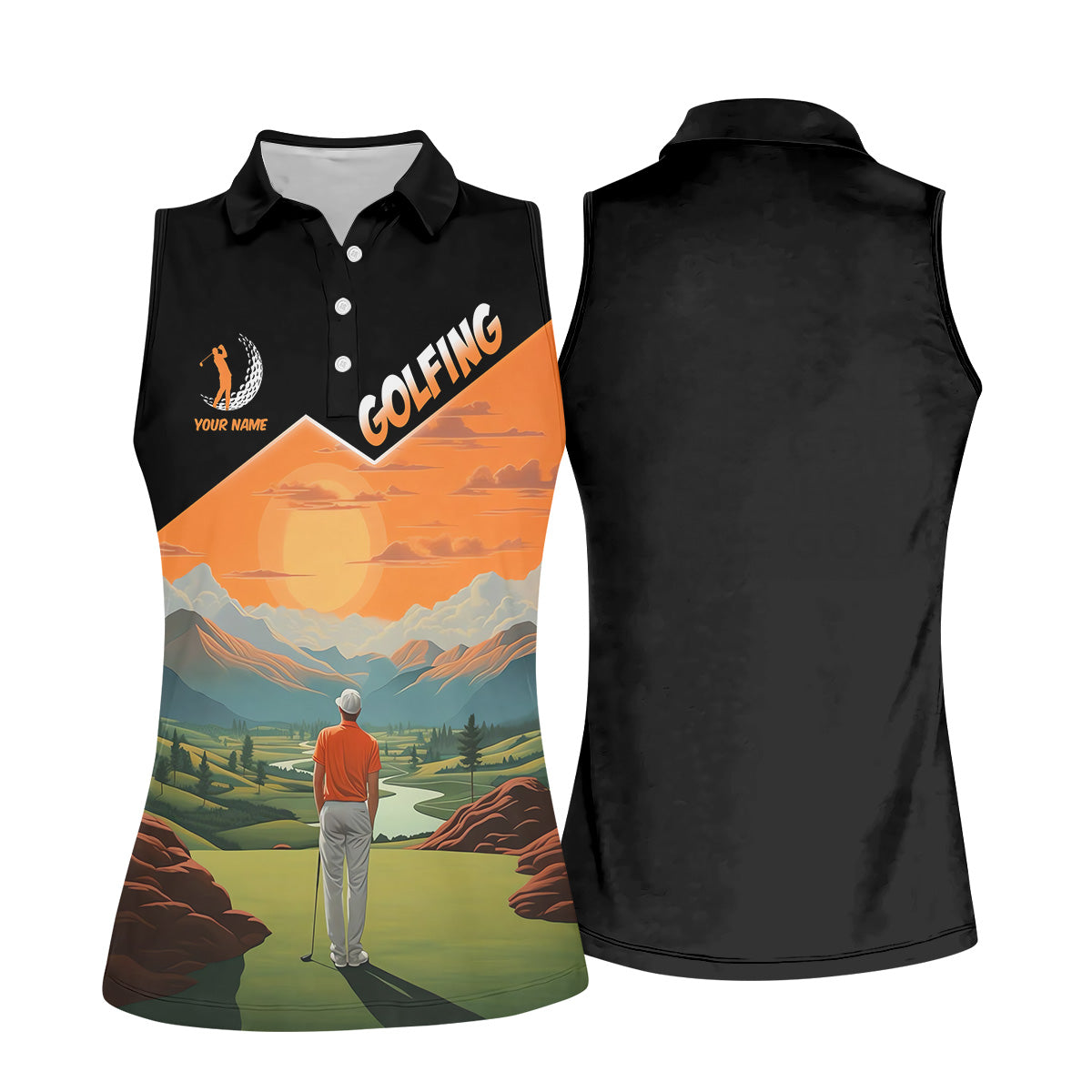 Golf At The Golden Hour Vintage Golf Shirt, Womens Golf Tops, Ladies Golf Shirts, Golfing Apparel