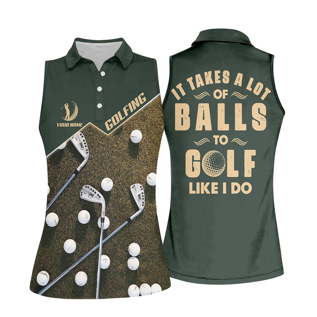 It Takes A Lot Of Balls To Golf Like I Do Women's Golf Tops, Fun Womens Golf Shirts, Ladies Golf Shirts