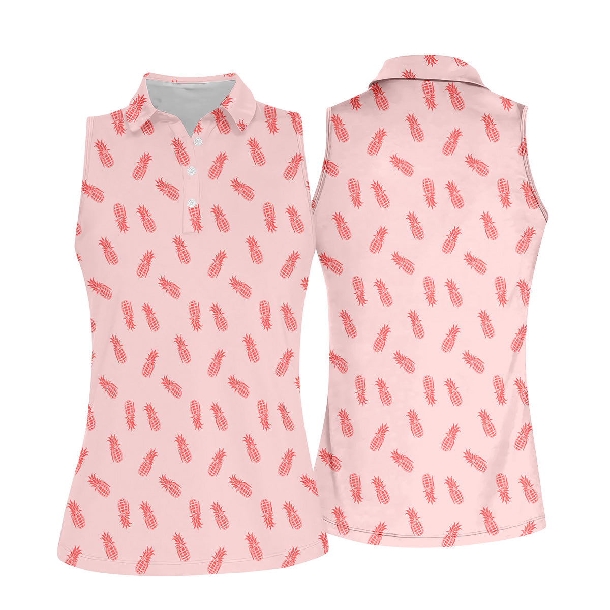 Pineapple Grenade Pink Women Golf Top, Cool Golf Gift, Ladies Golf Shirts, Golfing Apparel
