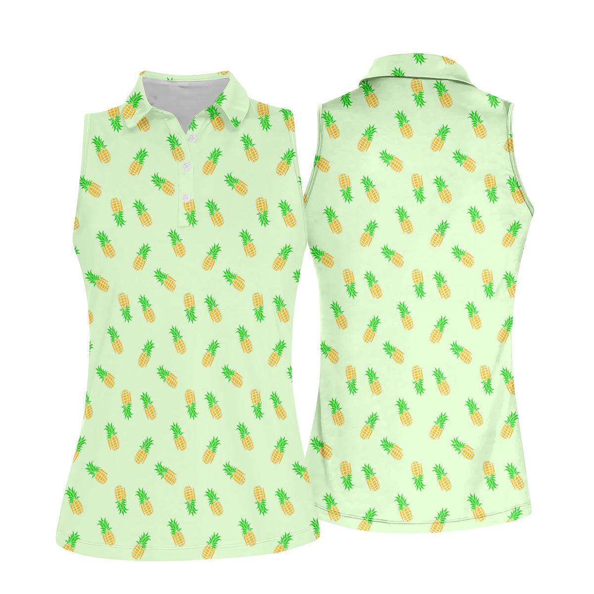 Pineapple Grenade Light Green Women Golf Top, Cool Golf Gift, Ladies Golf Shirts, Golfing Apparel