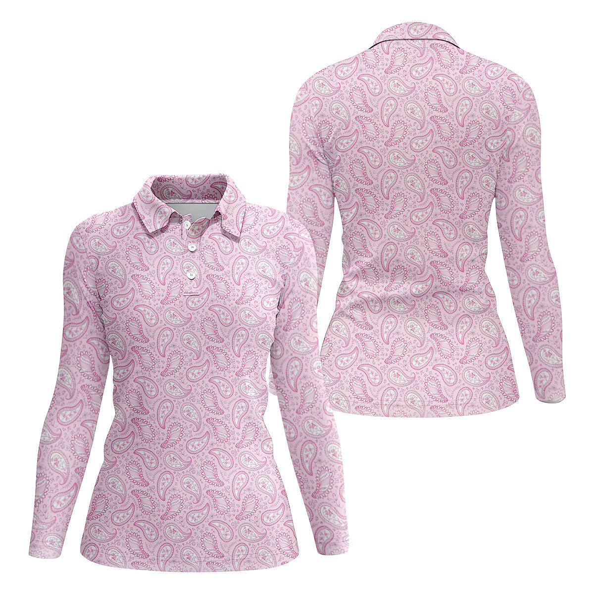 Cashew Flower Seamless Pattern Women Golf Top, Golf Shirt For Women, Ladies Golf Polos