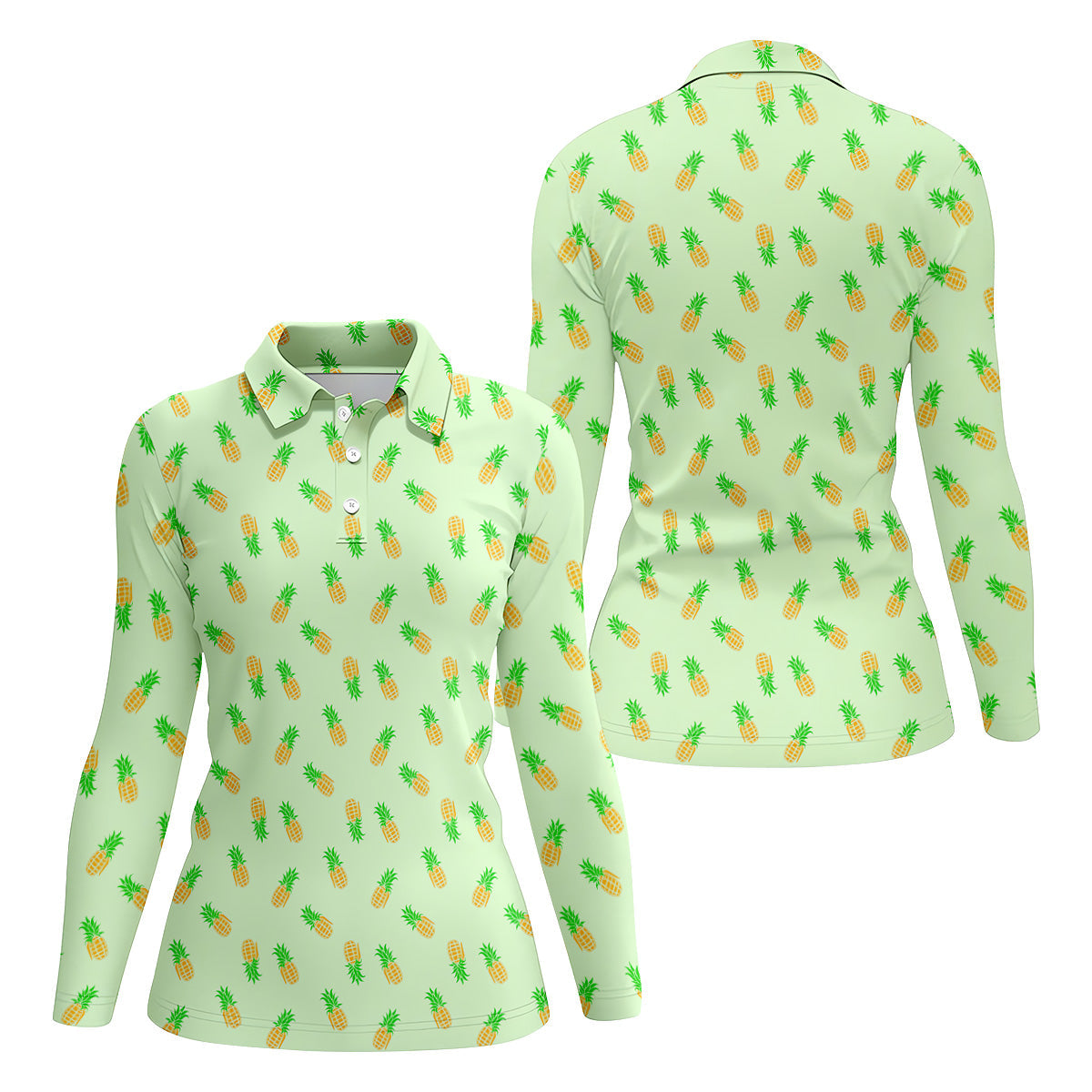 Pineapple Grenade Light Green Women Golf Top, Cool Golf Gift, Ladies Golf Shirts, Golfing Apparel