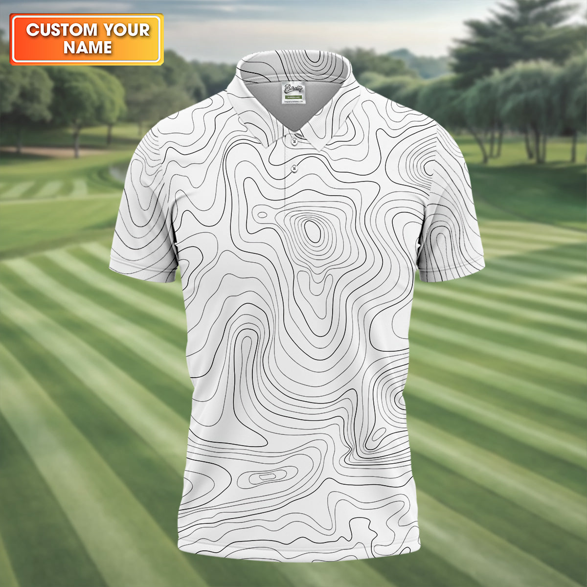 White Topo Mens Golf Polo Shirt Mens White Polo, Golf Gift For Men, Golfing Apparel