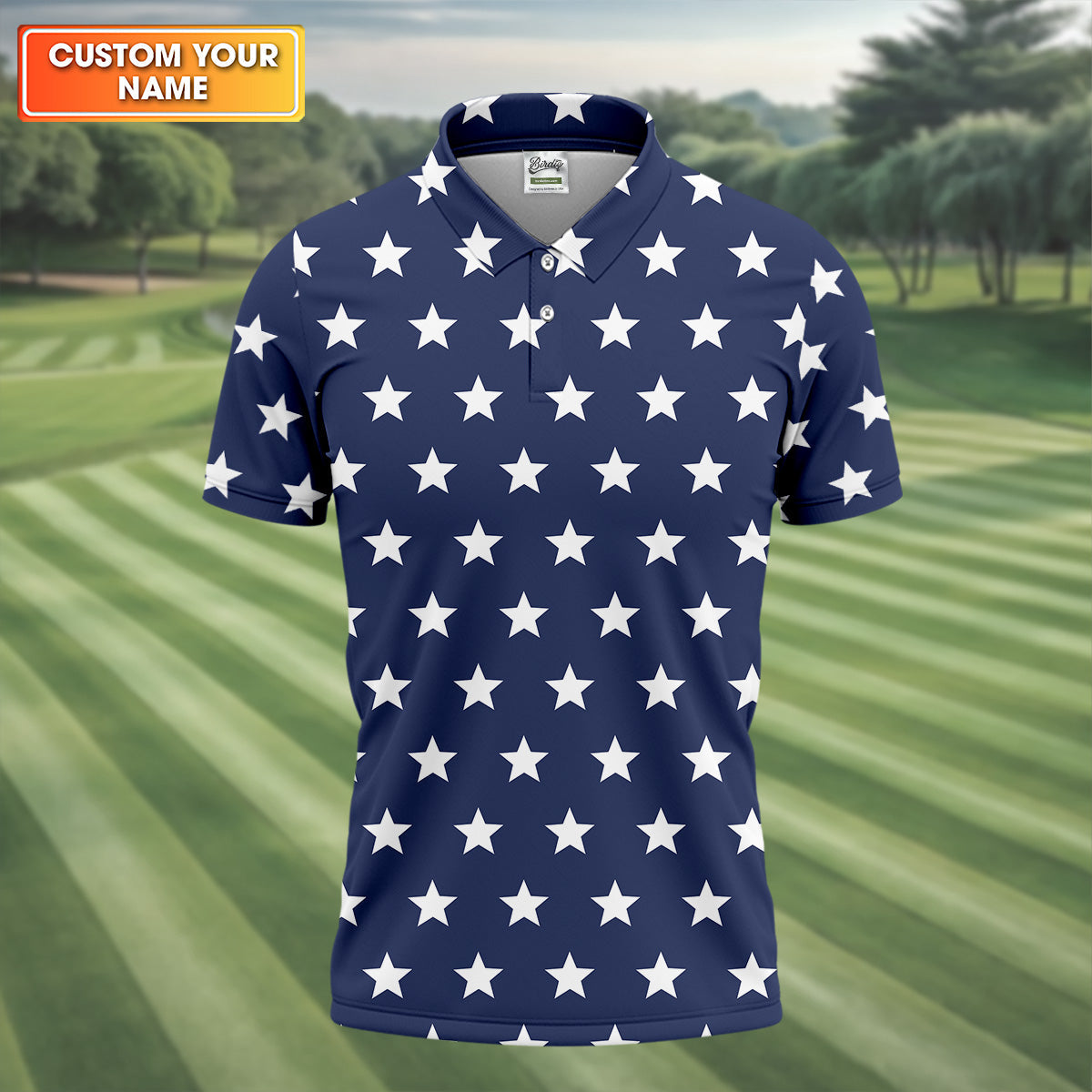 Star Spangled Men Polo, Mens Golf Polo Shirt Golf Accessories For Men, Golf Gift For Men