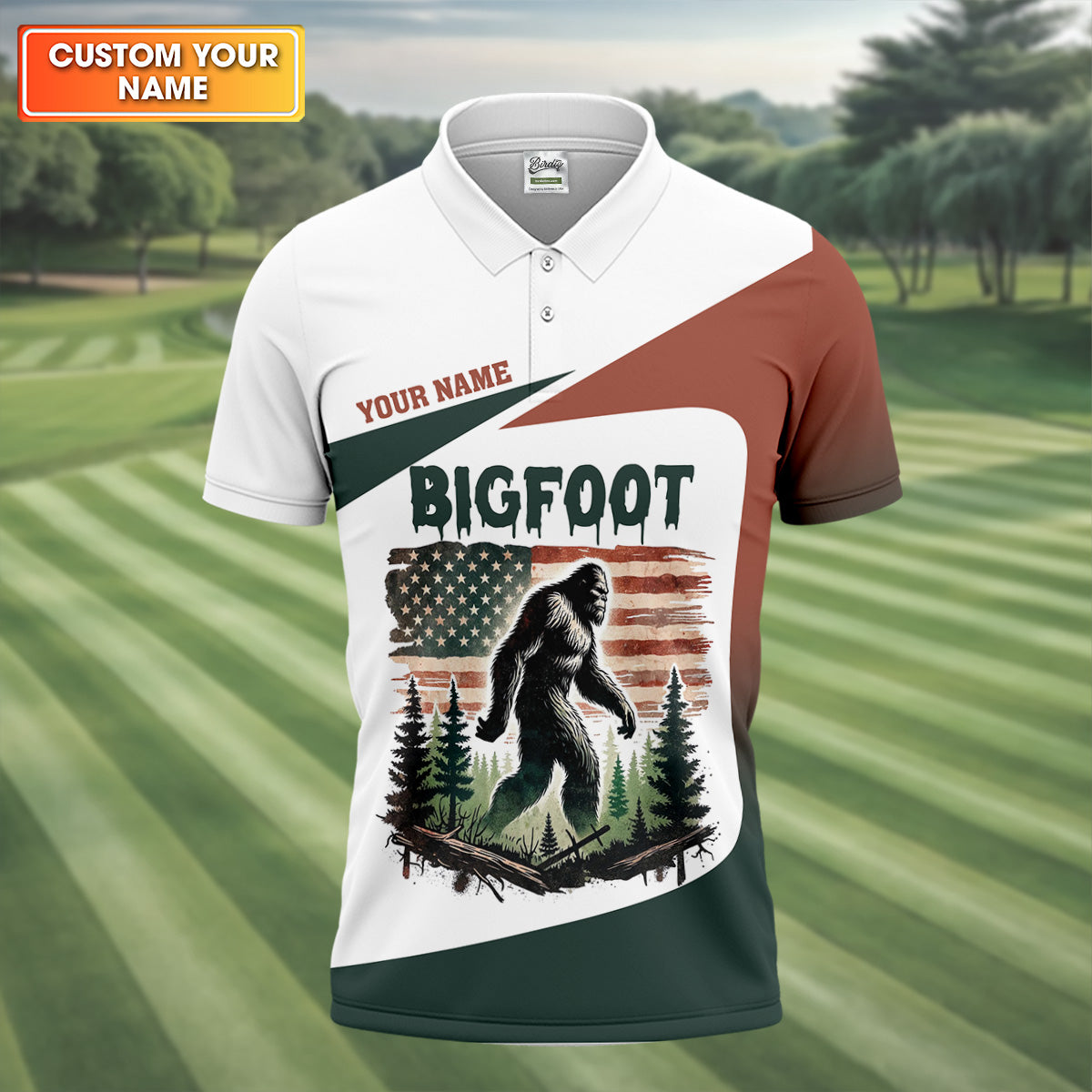 Not All Who Wander Are Lost Bigfoot Golf Shirt, Men's Patriotic Golf Shirts, Polo ShirtFor Men