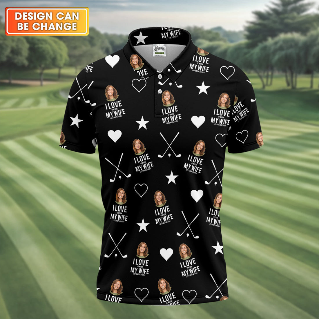 I Love It When My Wife Let's Me Play Golf Black Fun Golf Shirts For Men, Polo ShirtFor Men