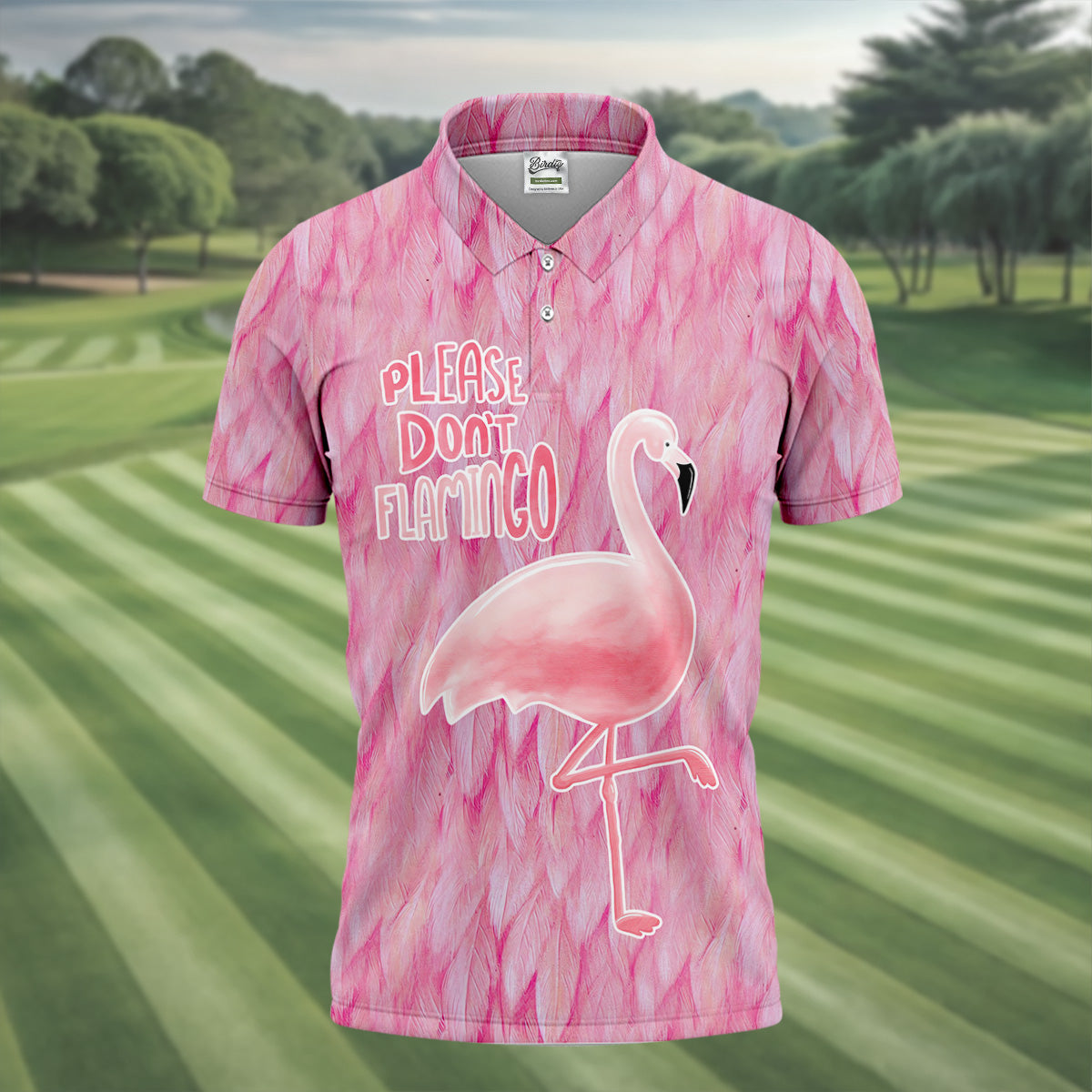 Please Don't Flamingo Fun Golf Shirts For Men, Pink Flamingo Polo ShirtFor Men, Golf Gift For Men