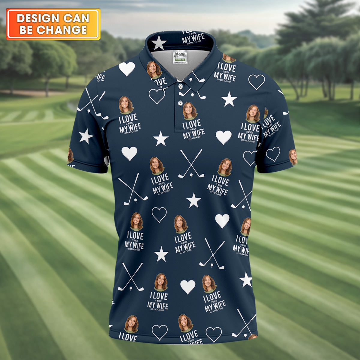 I Love It When My Wife Let's Me Play Golf Navy Fun Golf Shirts For Men, Polo ShirtFor Men