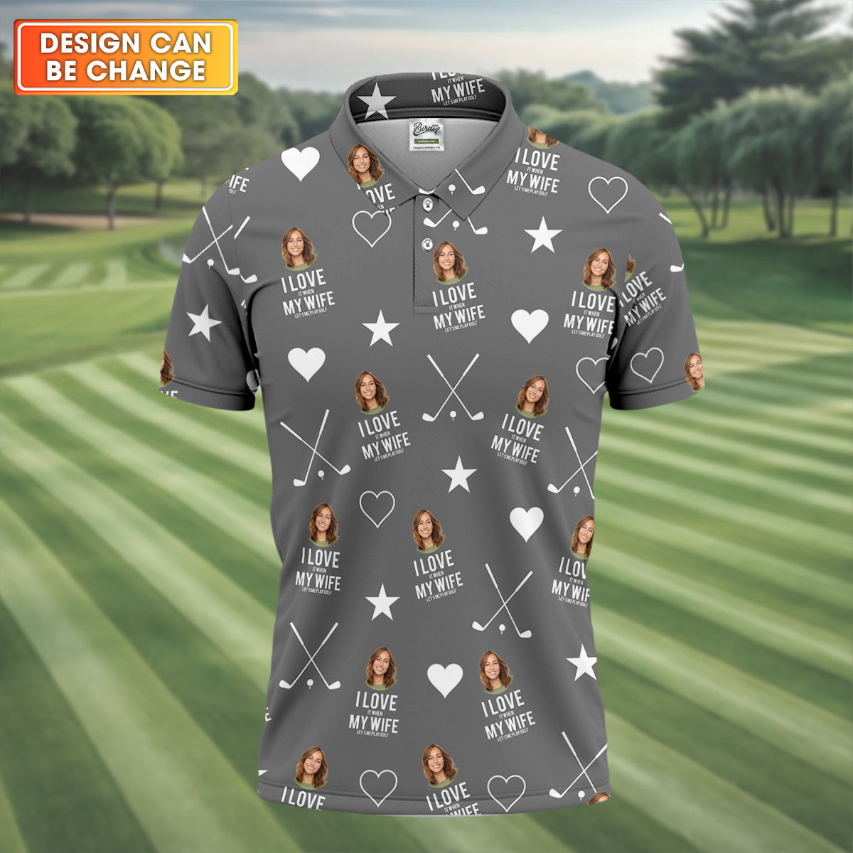 I Love It When My Wife Let's Me Play Golf Grey Fun Golf Shirts For Men, Polo ShirtFor Men