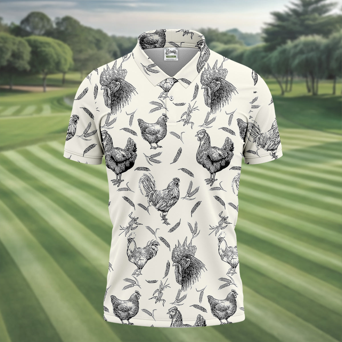 Chicken Rooster Golf Tops For Men, Gift For Chicken Lover, Fun Golf Shirts For Men, Polo Shirtor Men