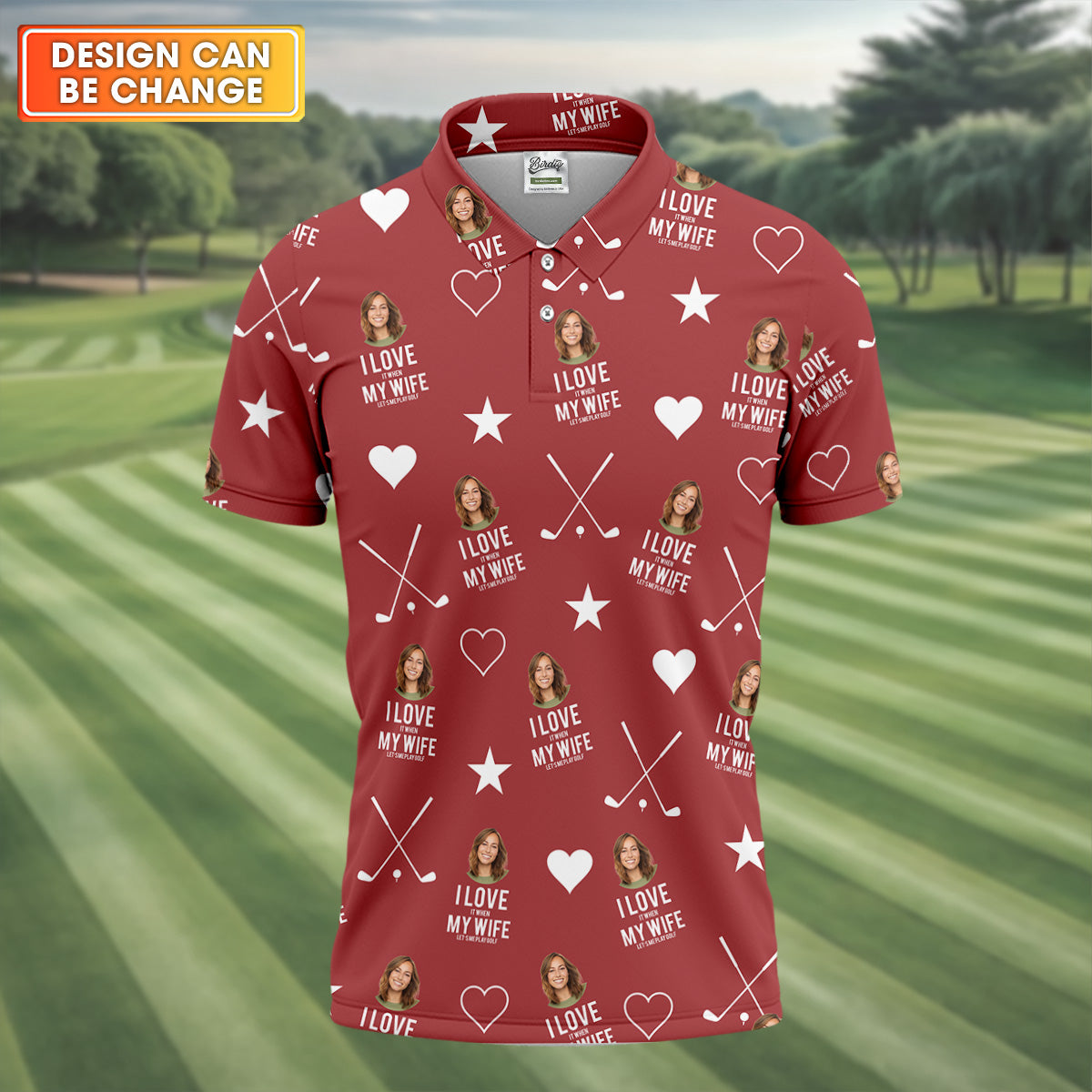 I Love It When My Wife Let's Me Play Golf Red Fun Golf Shirts For Men, Polo ShirtFor Men