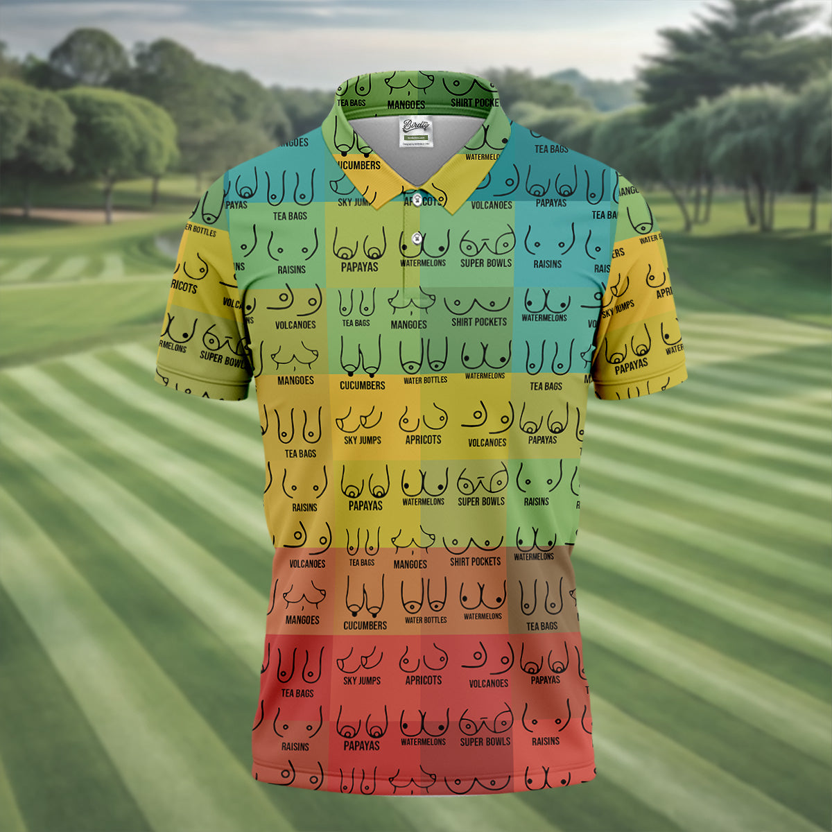 Colorful Fun Mens Golf Shirt, Golf Tops For Men, Gifts For Golf Lovers, Polo ShirtFor Men, Golfing Apparel