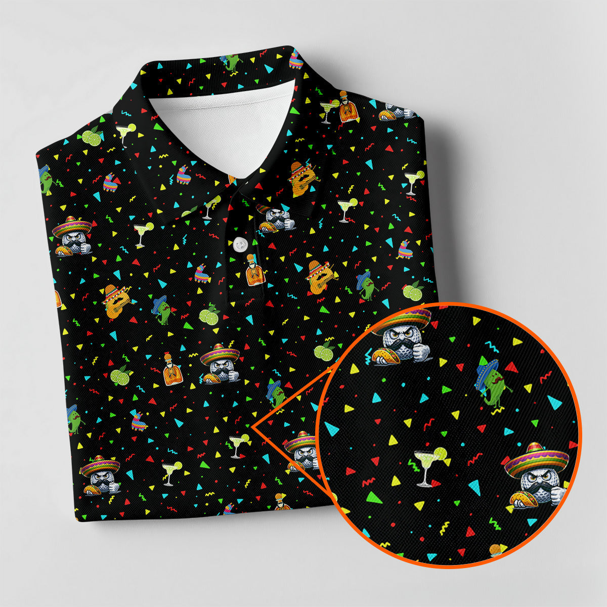 Fairway Fiesta Black Golf Polo ShirtFun Women's Golf Shirts, Ladies Golf Polos, Golfing Apparel