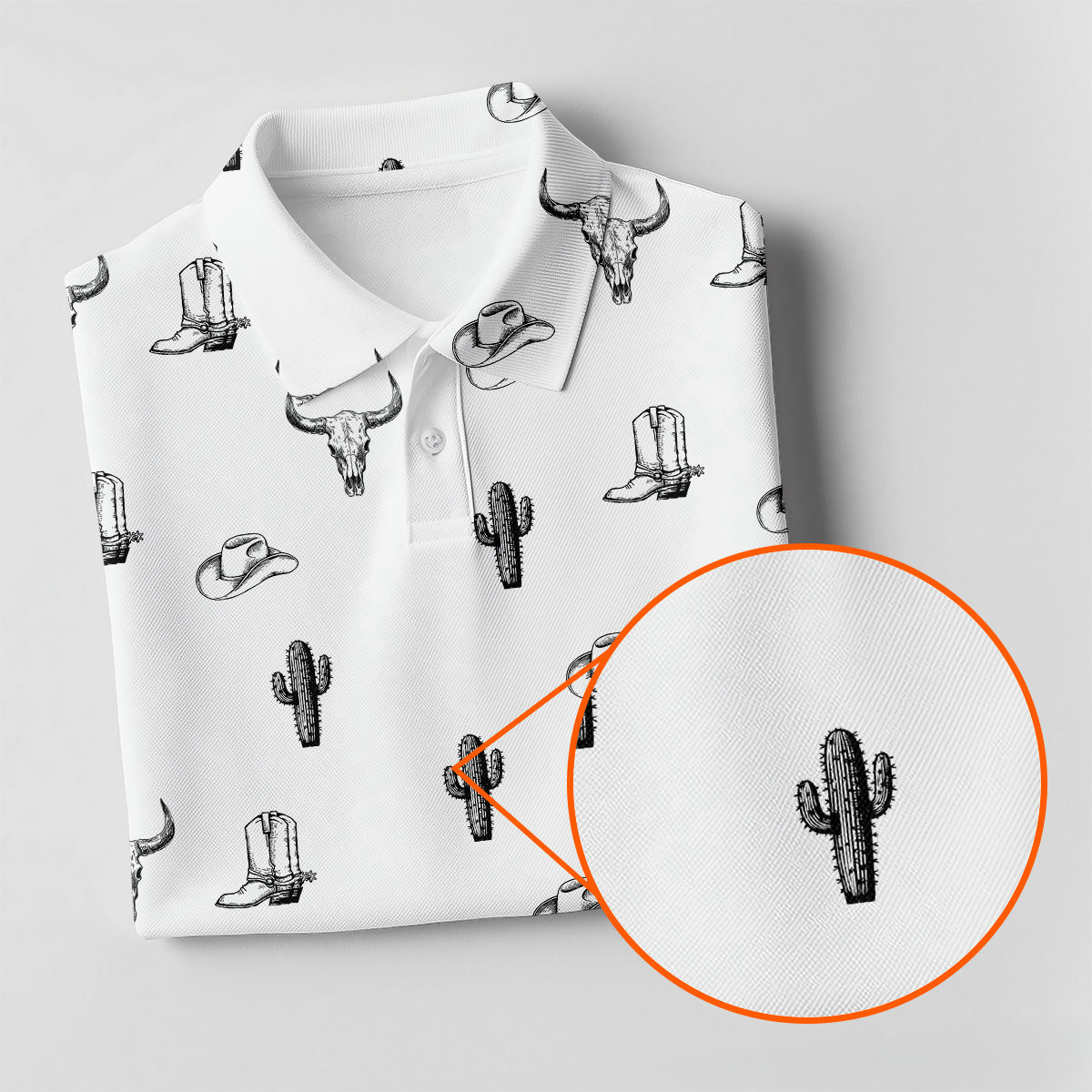 Wild West Cactus White Western Golf Shirts Women, Unique Gift For Golfer, Ladies Golf Shirts