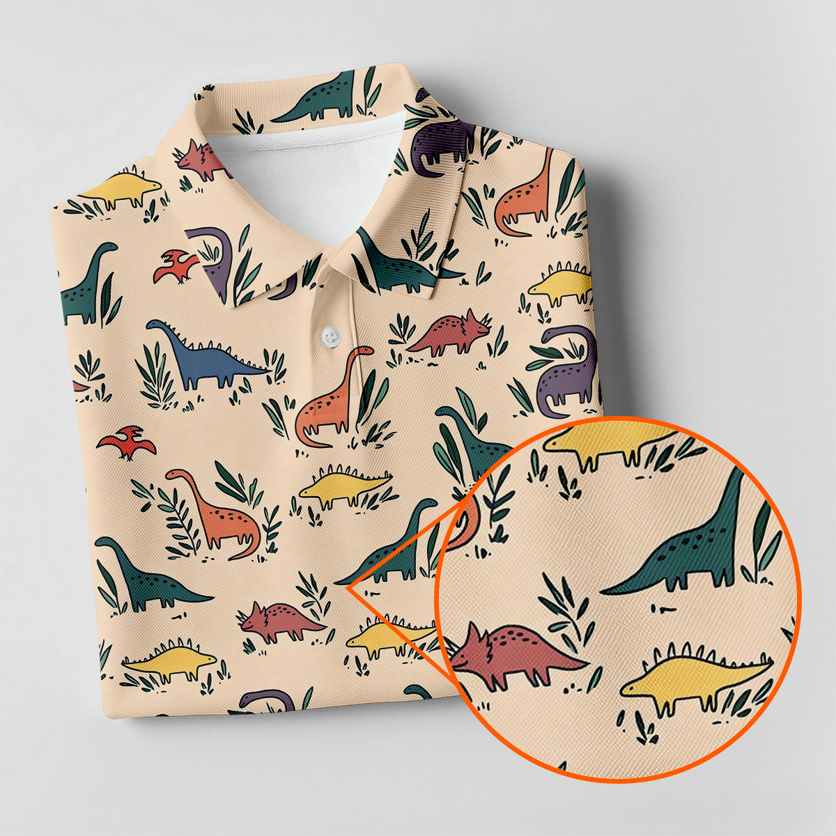Dinosaur Polo ShirtSeamless Pattern Womens Golf Shirts, Ladies Golf Shirts, Golfing Apparel