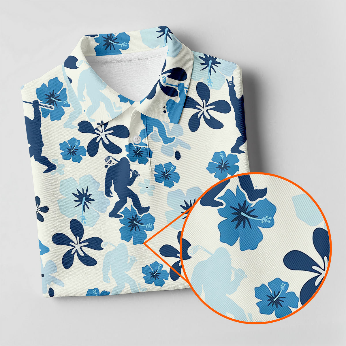 Bigfoot Golf Shirt, Women Floral Shirt, Golf Shirt For Women, Women's Polo Shirt